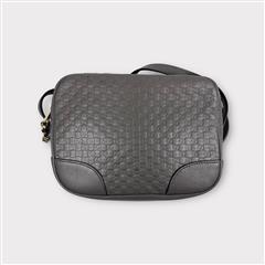 Gucci Gray Leather Micro Guccissima Bree Crossbody Designer Bag
